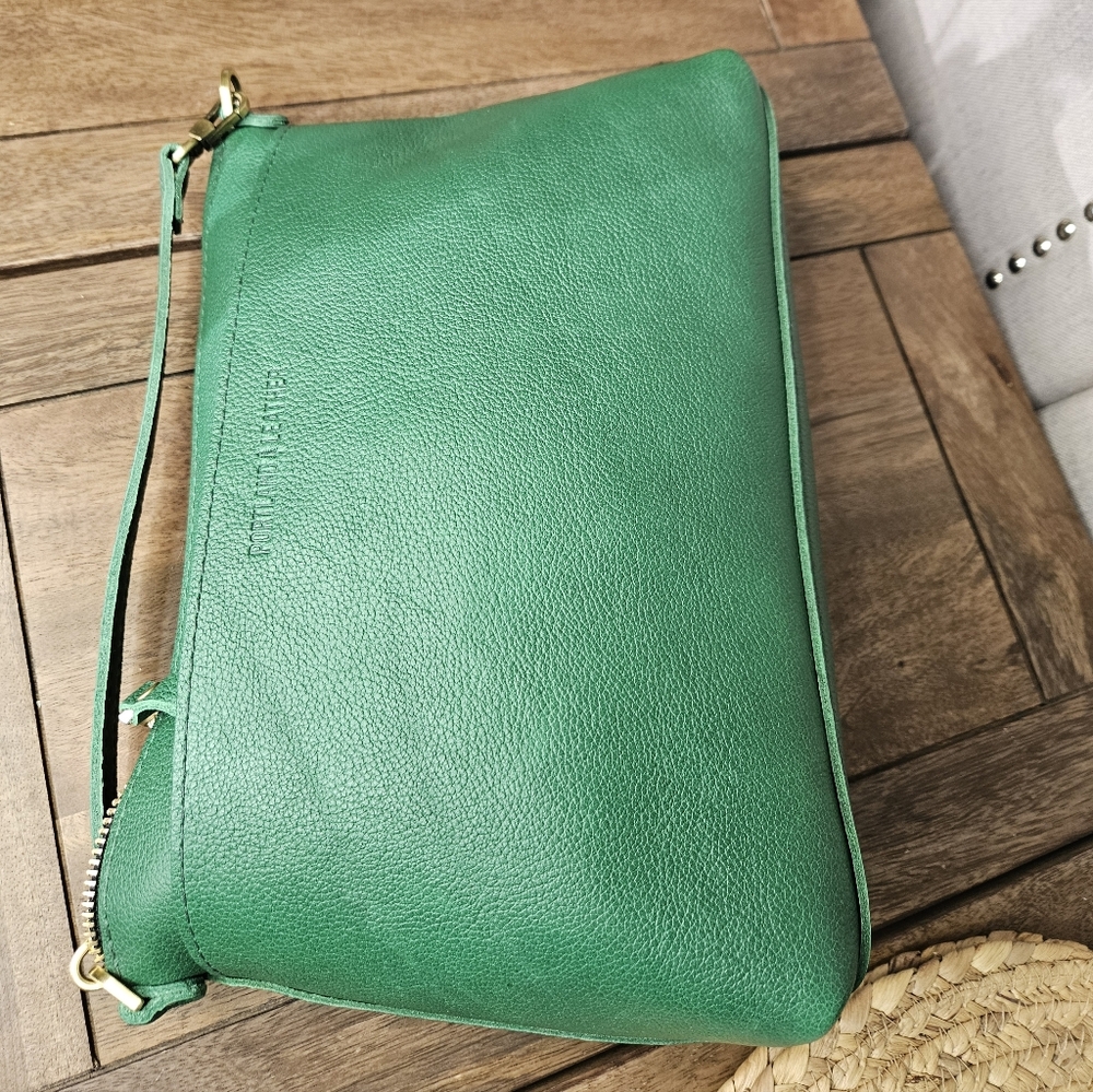 Portland Leather Goods Large Poppy Crossbody Bacalar Green - Picture 8 of 16